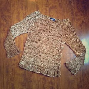 FORENZA-Vintage top.Velour/Velvet Ruching Top.Sz L